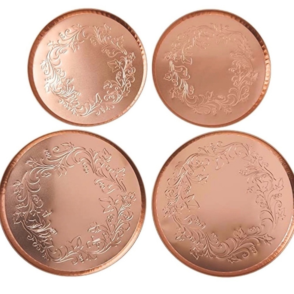 Copper Stove Burner Covers Embossed Ivy By Range Kleen Set of 4 - Picture 13 of 13